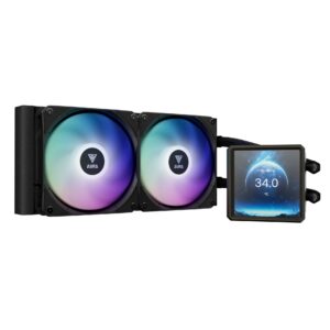 GAMDIAS AURA GL240 LCD AGRB - 240mm AIO Liquid CPU Cooler - BLACK