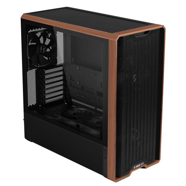Lian Li Lancool 217 | PC Case E-ATX Wooden Tempered Glass – Include 5 Cooling Fans - Black - Image 2