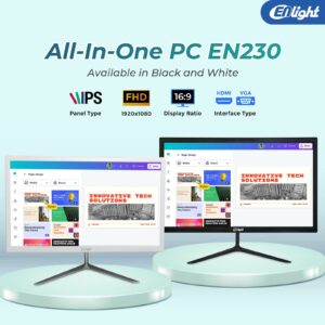 Enlight AIO EN230 | Monitor LED AIO 22" FHD 1920x1080 | I3 7100 | 8GB DDR4 - Black