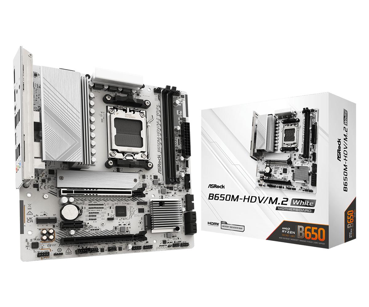 ASRock B650M-HDV/M.2 White (AM5, AMD B650, DDR5)