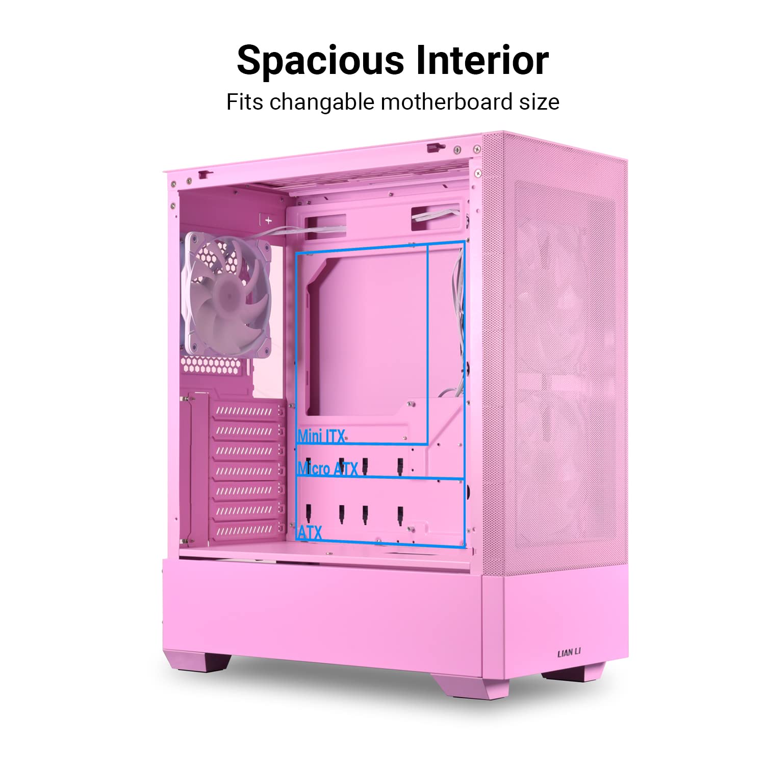 Lian Li Lancool 205 Mesh C | ATX PC Case TG Include 3 ARGB Fans - Pink - Image 2