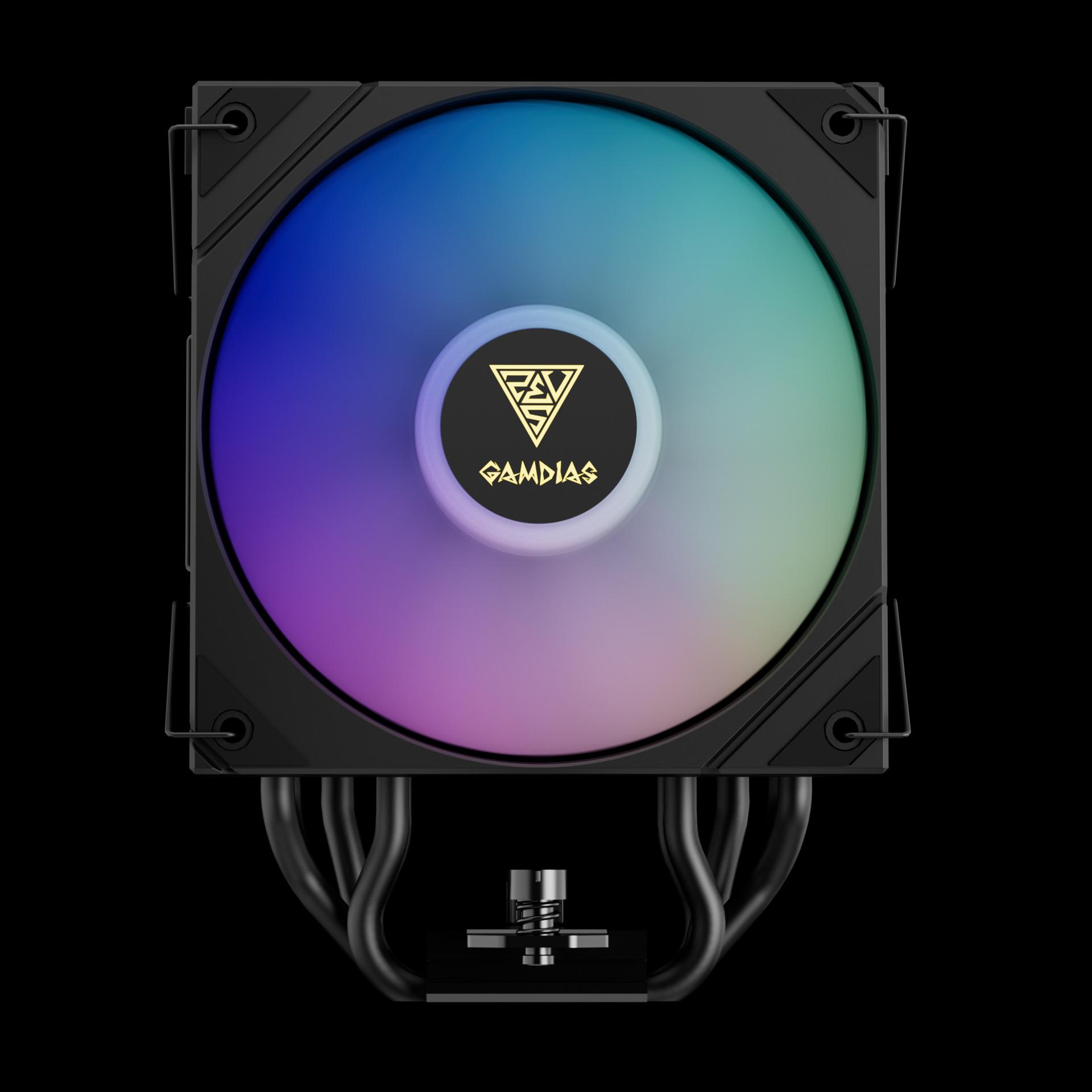 GAMDIAS BOREAS M2-51D ARGB - CPU Air Cooler With Digital Display - Black - Image 2