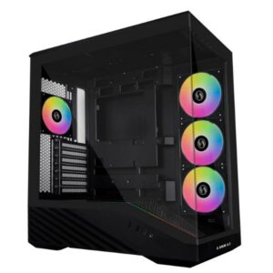 JualLian Li Vector V100 | E-ATX PC Case TG Include 4 ARGB Fan – Black