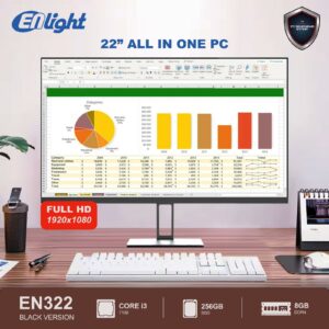 Enlight AIO EN322 | Monitor LED AIO 22" FHD 1920x1080 | I3 7100 | 8GB DDR4 - Black