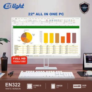 Enlight AIO EN322 | Monitor LED AIO 22" FHD 1920x1080 | I3 7100 | 8GB DDR4 - White