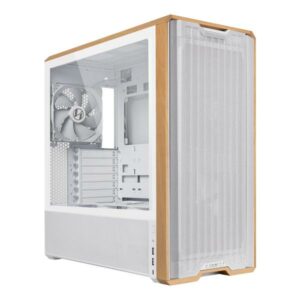 JualLian Li Lancool 217 | PC Case E-ATX Wooden Tempered Glass &ndash; Include 5 Cooling Fans &ndash; White