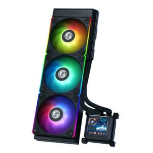 JualLian Li Hydroshift LCD 360R | AIO CPU Cooler RGB LCD Display 2.88″ IPS – Black