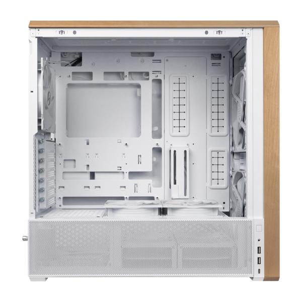Lian Li Lancool 217 | PC Case E-ATX Wooden Tempered Glass – Include 5 Cooling Fans - White - Image 5