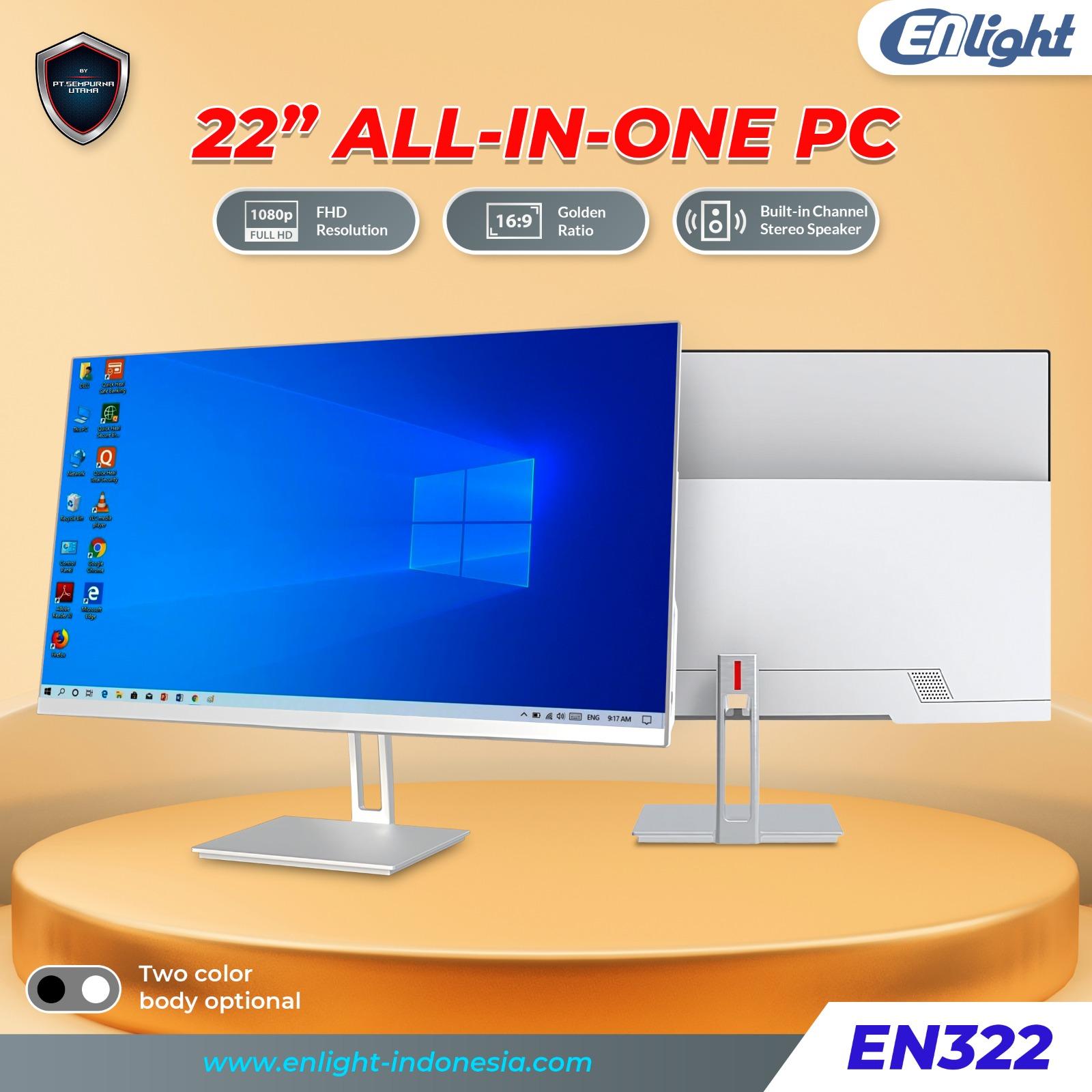 Enlight AIO EN322 | Monitor LED AIO 22" FHD 1920x1080 | I3 7100 | 8GB DDR4 - White - Image 3