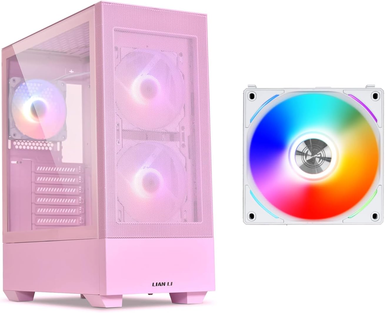 Lian Li Lancool 205 Mesh C | ATX PC Case TG Include 3 ARGB Fans - Pink - Image 4