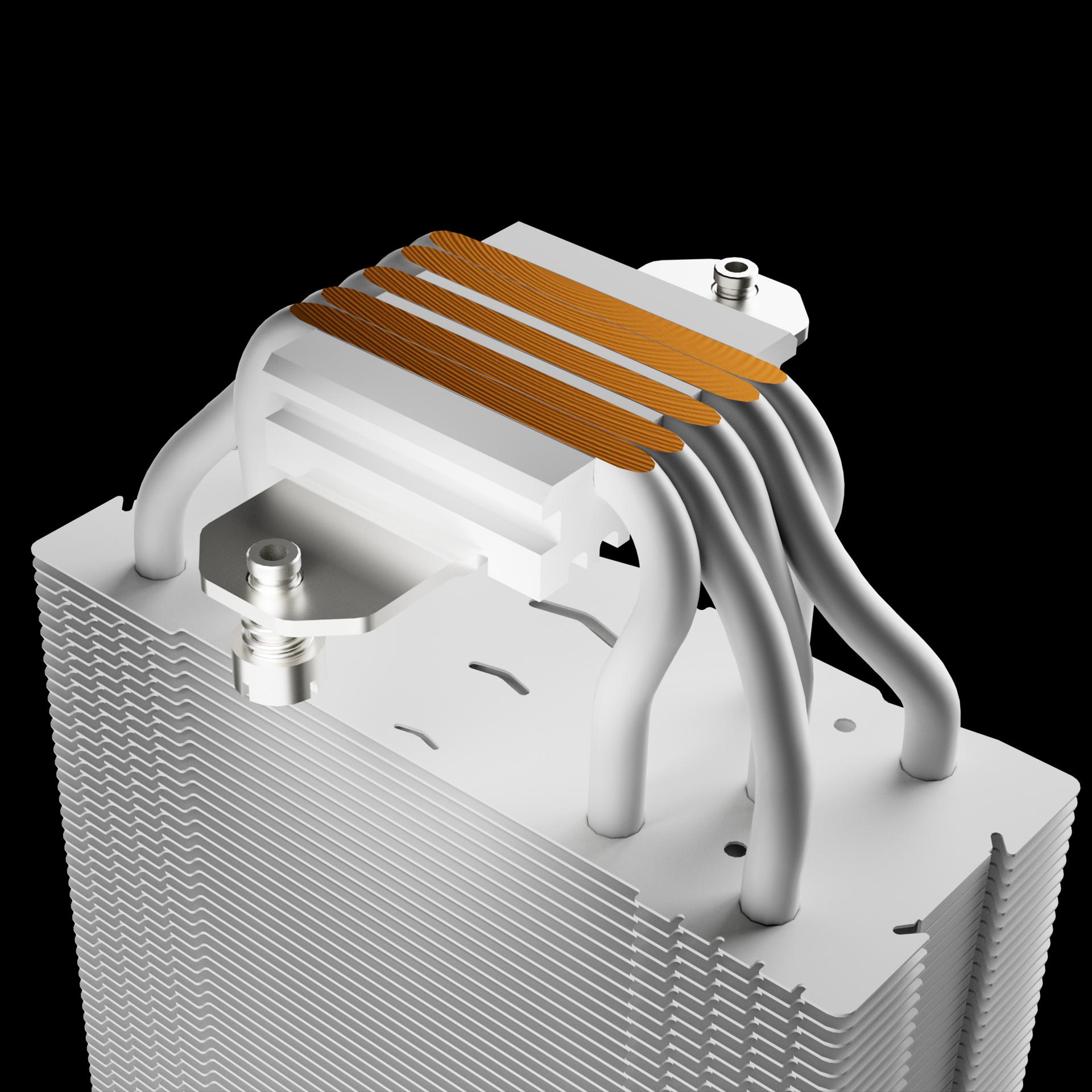 GAMDIAS BOREAS M2-51D ARGB - CPU Air Cooler With Digital Display - White - Image 5