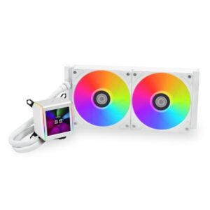 JualLian Li Galahad II LCD 280 | AIO CPU Cooler LCD Display 2.88″ – White