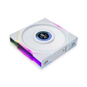 JualLian Li Uni Fan TL 140 Wireless LCD | ARGB Fan Casing With LCD Display Reverse Blade Single Pack – White