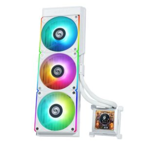 JualLian Li Hydroshift LCD 360R | AIO CPU Cooler RGB LCD Display 2.88″ IPS – White