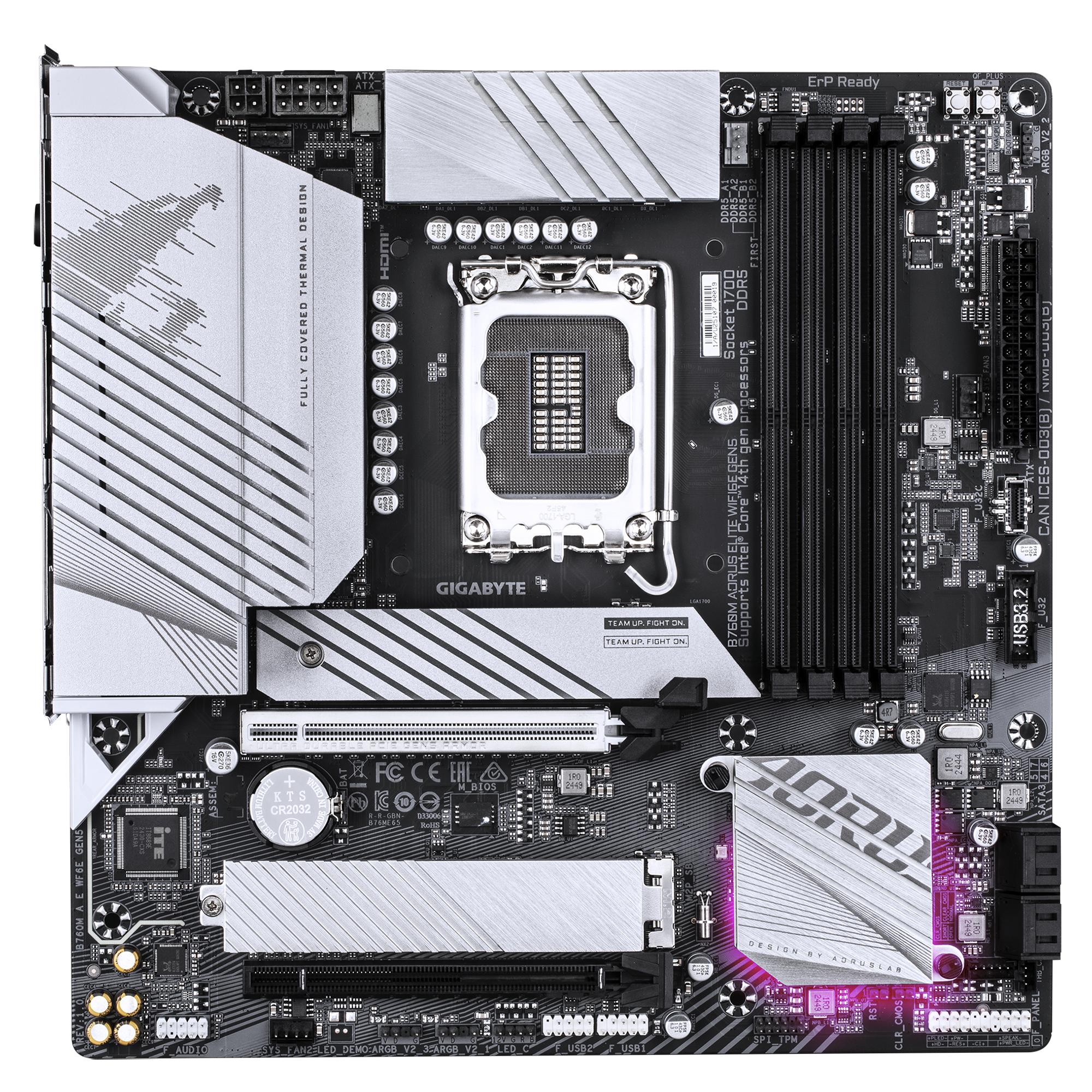 GIGABYTE B760M AORUS ELITE WIFI6E GEN5 (Socket LGA 1700, B760, DDR5) - Image 2