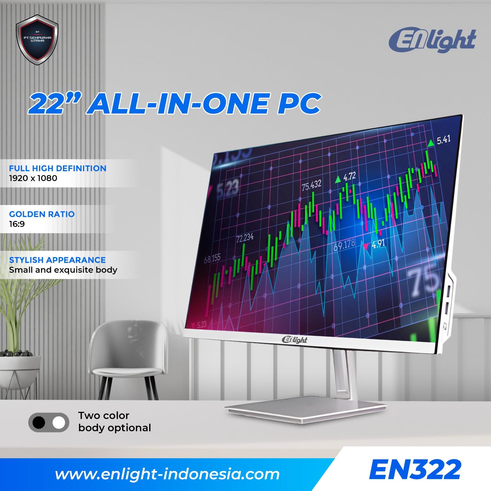 Enlight AIO EN322 | Monitor LED AIO 22" FHD 1920x1080 | I3 7100 | 8GB DDR4 - White - Image 2