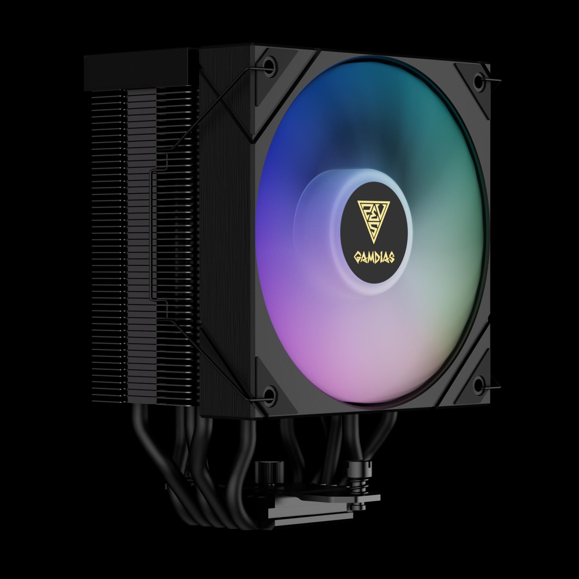 GAMDIAS BOREAS M2-51D ARGB - CPU Air Cooler With Digital Display - Black - Image 3