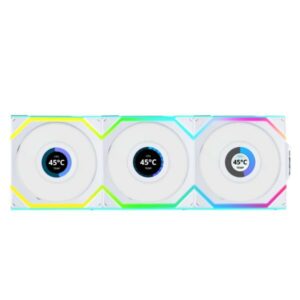 JualLian Li Uni Fan SL 120 Wireless LCD | ARGB Fan Casing With LCD Display Triple Pack – White