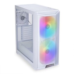 JualLian Li Lancool 215 |  E-ATX PC Case TG Include 2 ARGB Fans + 1 Fan – White