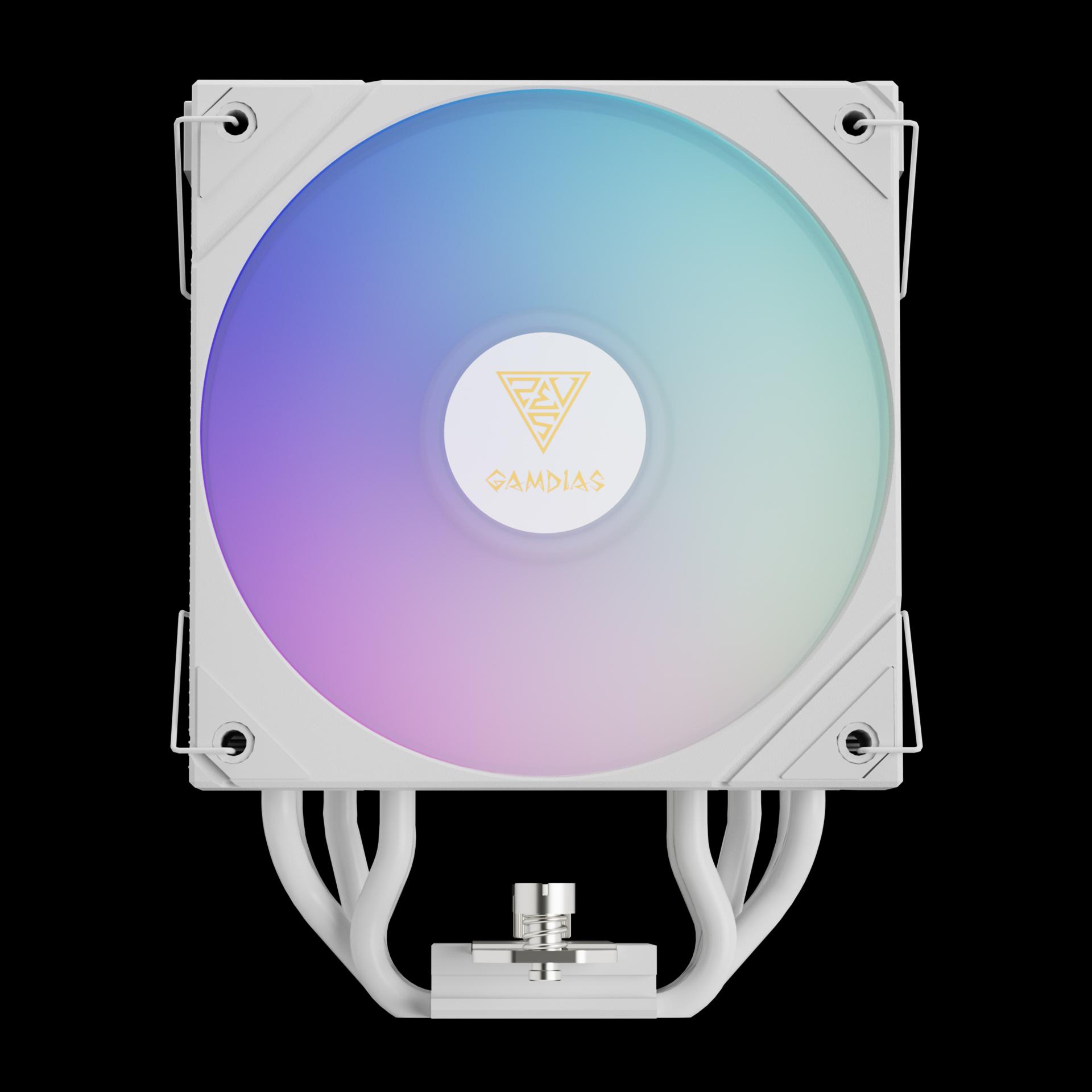 GAMDIAS BOREAS M2-51D ARGB - CPU Air Cooler With Digital Display - White - Image 2