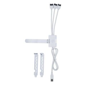 JualLian Li PW-U2TPAB | USB 2.0 1 To 3 HUB (Type A Male Port) – White