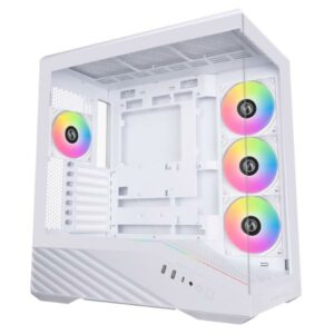 JualLian Li Vector V100 | E-ATX PC Case TG Include 4 ARGB Fan – White