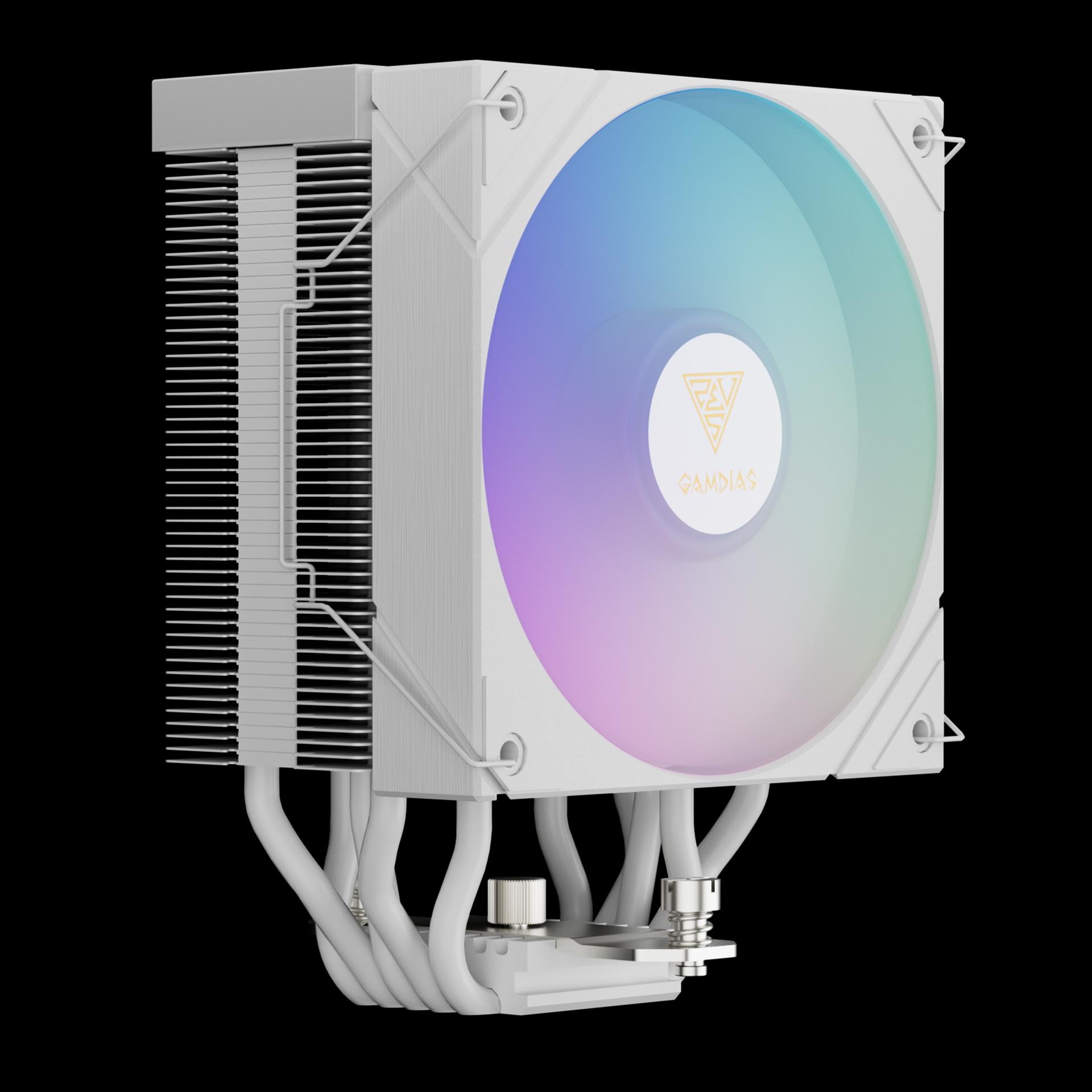 GAMDIAS BOREAS M2-51D ARGB - CPU Air Cooler With Digital Display - White - Image 3