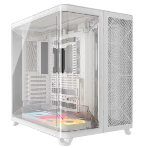 Corsair AIR 5400 RS-R ARGB | E-ATX PC Case With Curved Glass Include 3 ARGB Reverse PWM Fans - White