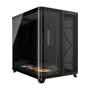 Corsair AIR 5400 RS-R ARGB | E-ATX PC Case With Curved Glass Include 3 ARGB Reverse PWM Fans - Black
