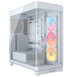 Corsair Frame 4500X LX-R RGB LINK | E-ATX PC Case Panoramic Glass Include 3 RGB Reverse Fans - White