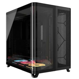 Corsair AIR 5400 LX-R RGB LINK | E-ATX PC Case With Curved Glass Include 3 RGB Reverse Fans - Black