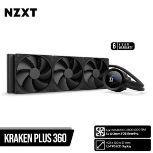 NZXT KRAKEN Plus 360 | AIO Liquid Cooling 1.54" LCD Display - Black
