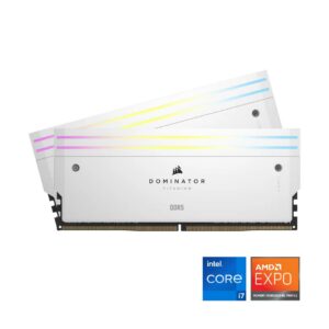 CORSAIR DOMINATOR TITANIUM RGB DDR5 96GB (2X48GB) 6000MHz C30 INTEL XMP / AMD EXPO - White