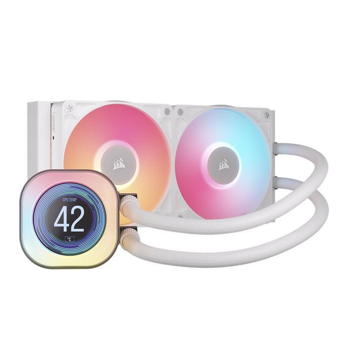 CORSAIR iCUE LINK TITAN 240 RX LCD - 240mm AIO Liquid CPU Cooler With LCD Display - White