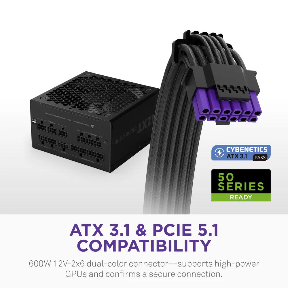 NZXT C1000 Gold Core | Power Supply 1000W 80+ GOLD Fully Modular ATX 3.1 - Image 3