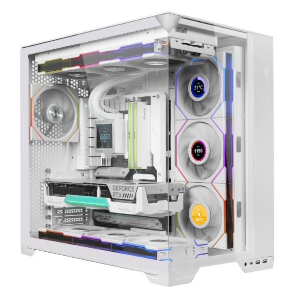 Lian Li Uni Fan TL120R LCD Wireless - Fan Casing 120mm Reverse Blade Triple Pack - White - Image 4