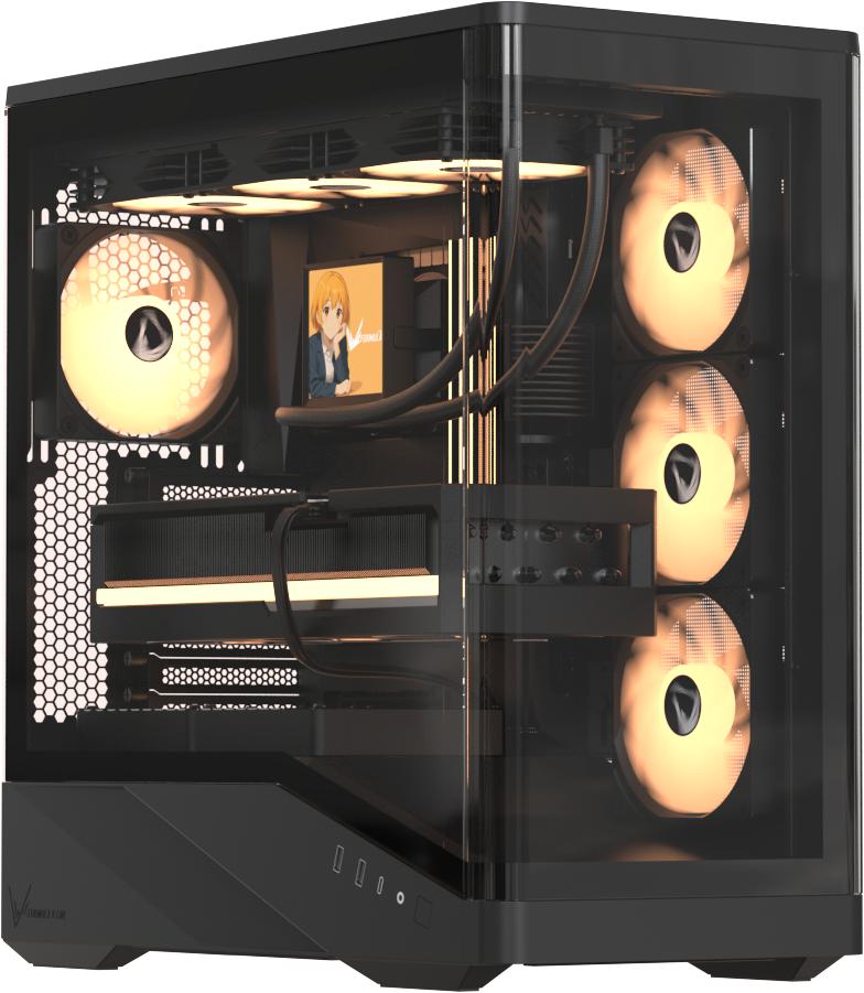 Formula V-Line Crystal U9 PA - E-ATX PC Case Include 4 FAN ARGB PWM - Black