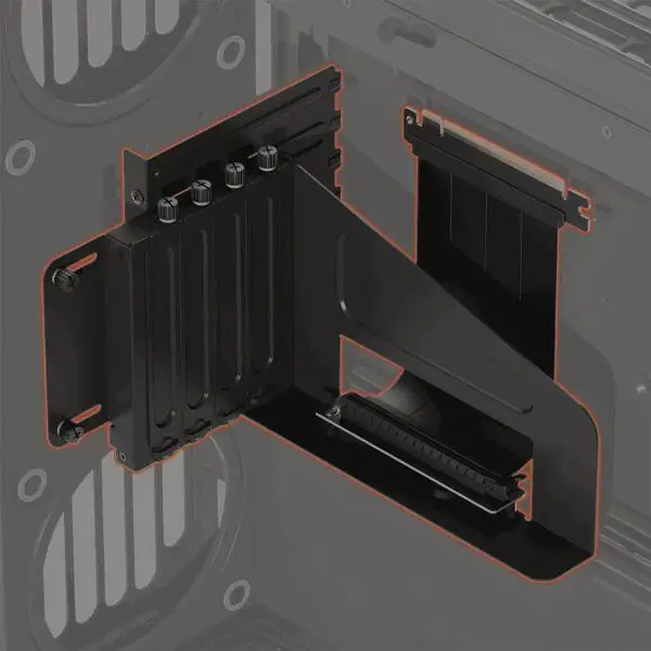 HAVN HS 420 Vertical GPU Mounting | Compatible HS-420 With PCIe 5.0 Riser Cable - Black - Image 3