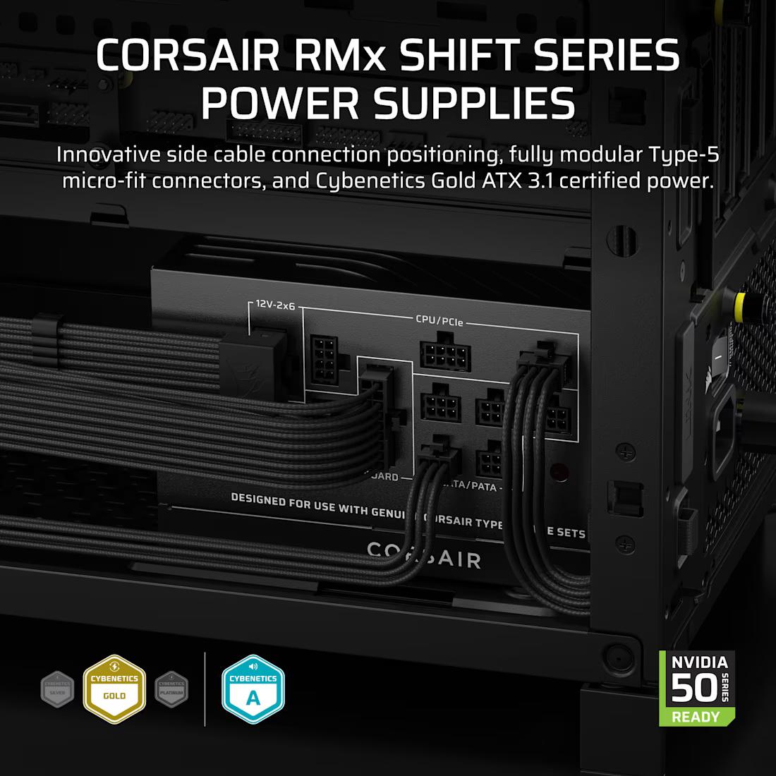 Corsair RM1000X SHIFT / 1000RMX SHIFT (2025) Cybenetics Gold Fully Modular ATX 3.1 PCIe 5.1 - Image 3