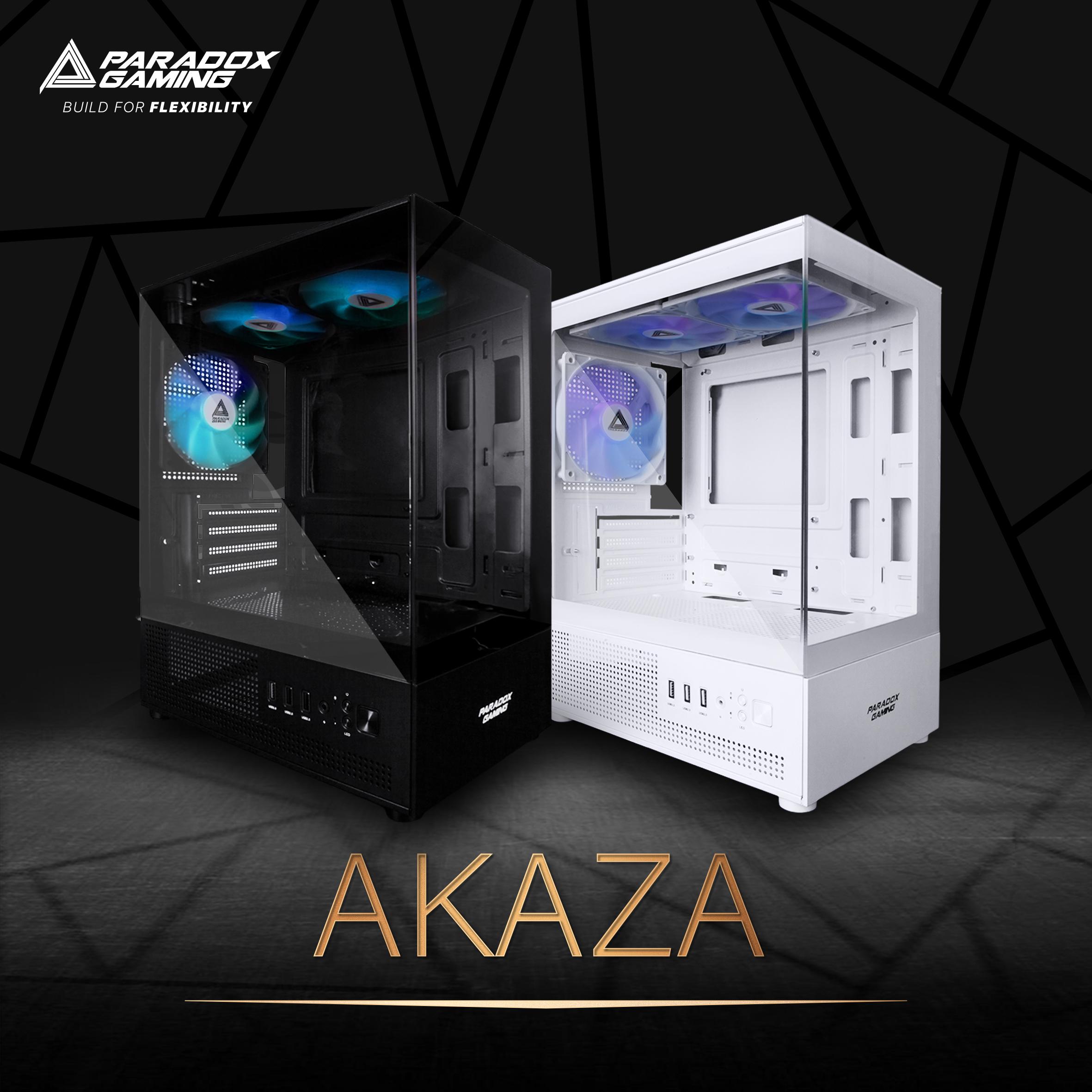 Casing PARADOX GAMING AKAZA | M-ATX PC Case Pre-Installed 3 ARGB Fan