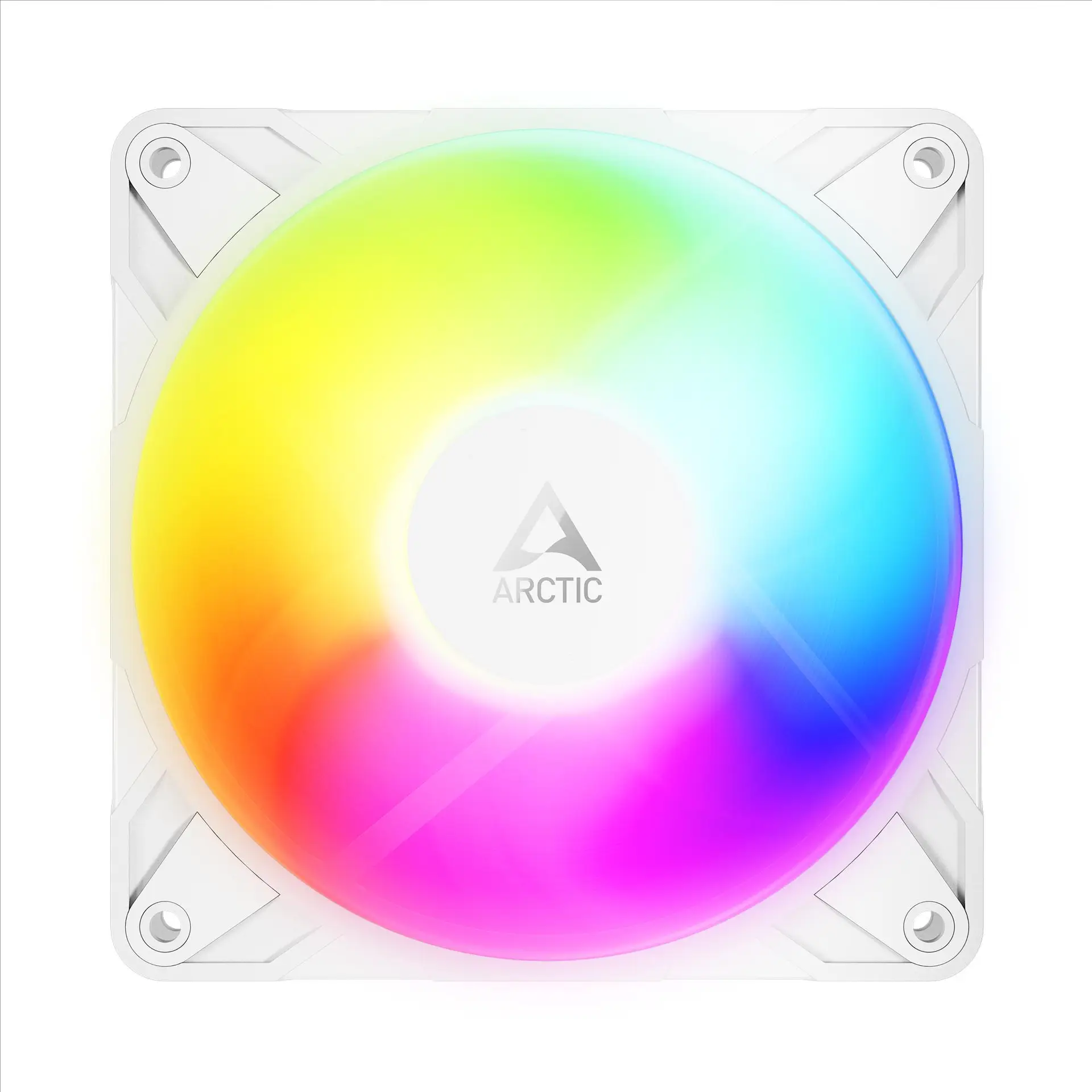 ARCTIC P12 Pro Reverse A-RGB 3 Pack - 120mm A-RGB PWM Fan With Cable Splitter - White - Image 2