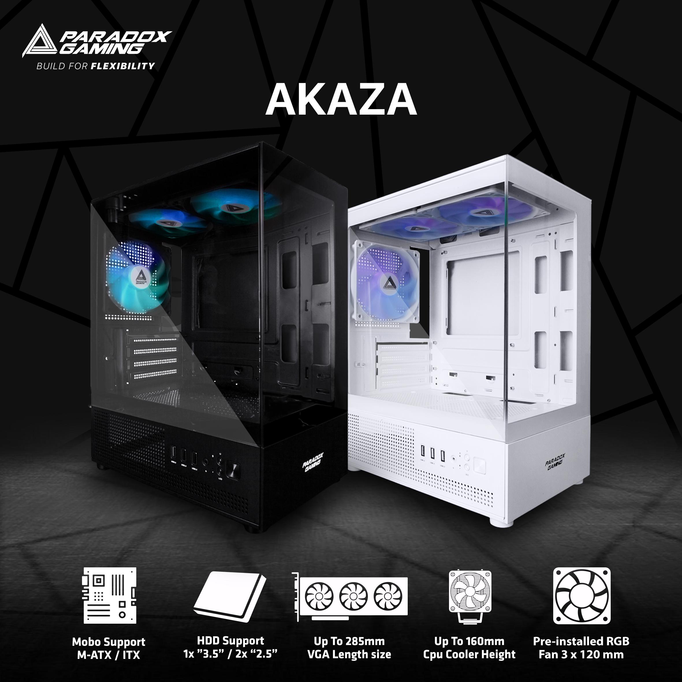 Casing PARADOX GAMING AKAZA | M-ATX PC Case Pre-Installed 3 ARGB Fan - Image 2