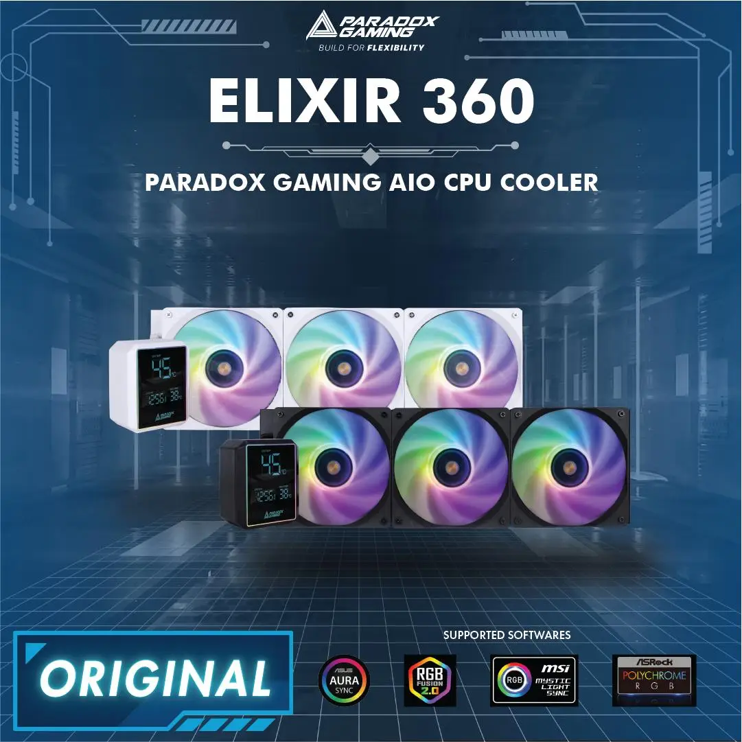 PARADOX GAMING HYPERSONIC ELIXIR 360 - AIO CPU COOLER 360MM - WHITE