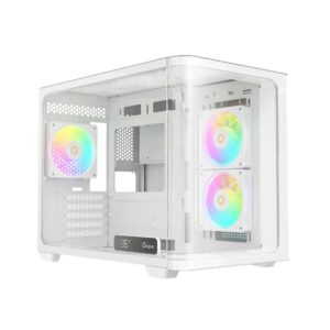 OCYPUS IOTA C50 Curve ARGB - M-ATX PC Case Include 3 ARGB Fan 120mm - White