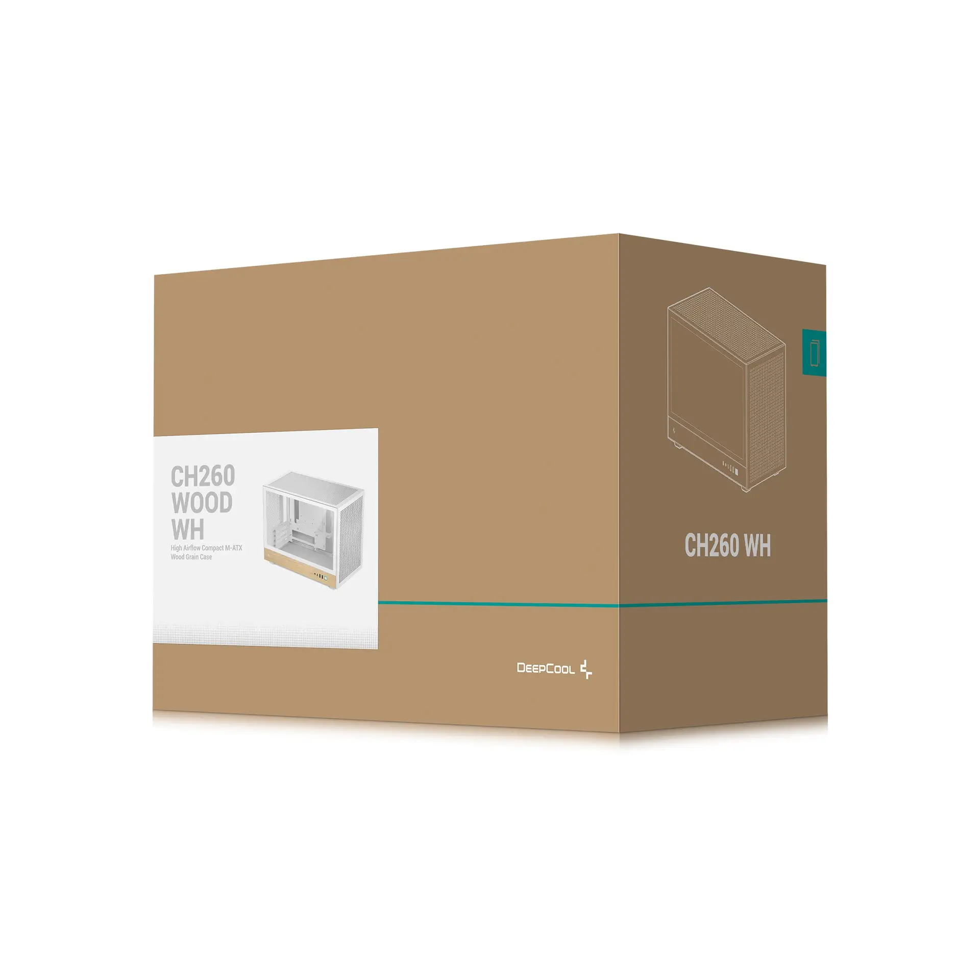 Casing DEEPCOOL CH260 / CH-260 WOOD M-ATX PC Case - WHITE - Image 8