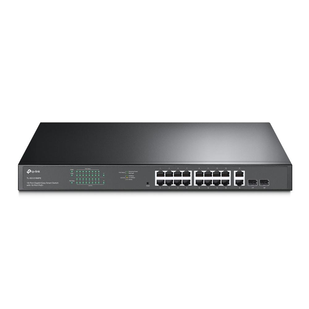 TP-LINK TL-SG1218MPE 18-Port Gigabit Easy Smart Switch 16-Port PoE+
