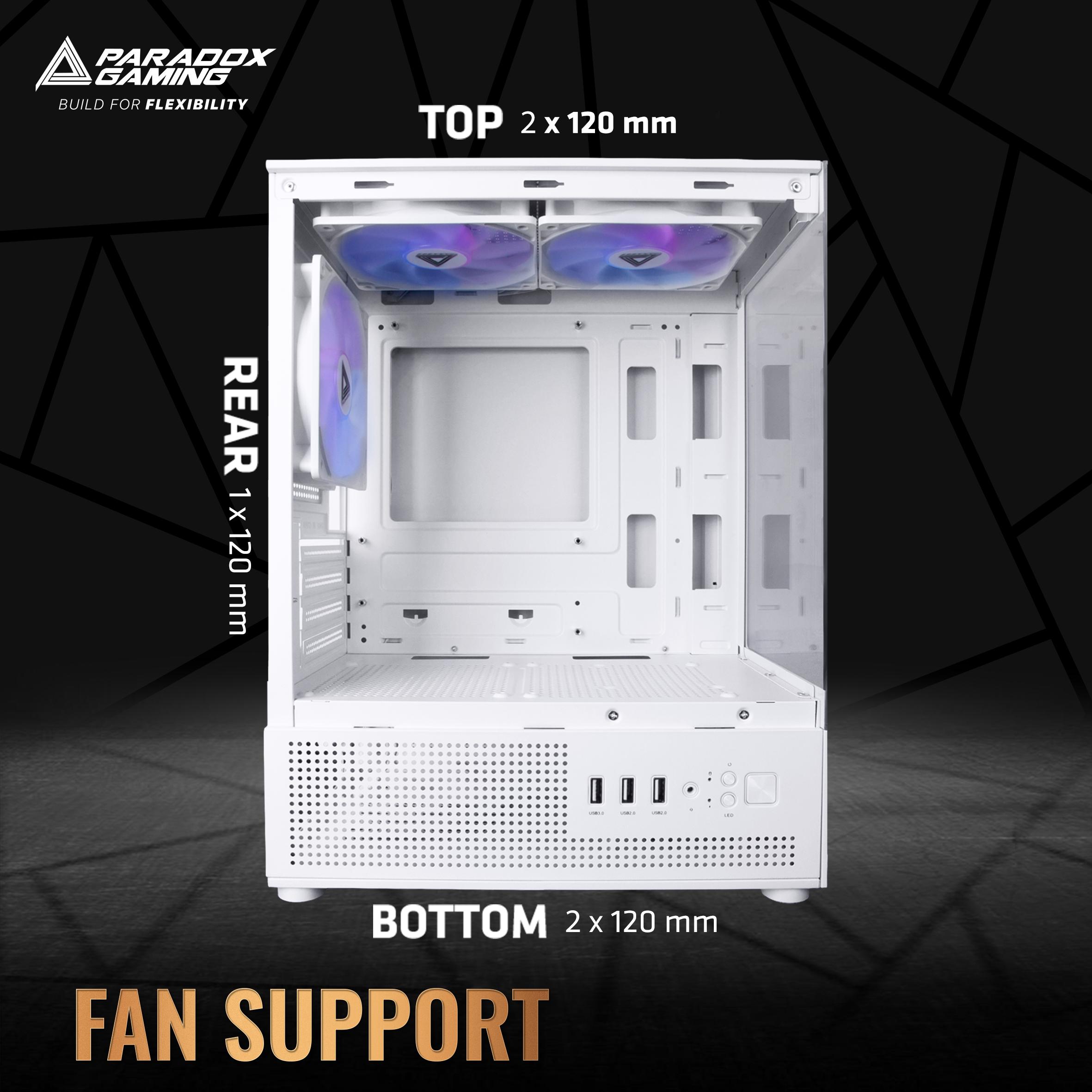 Casing PARADOX GAMING AKAZA | M-ATX PC Case Pre-Installed 3 ARGB Fan - Image 4