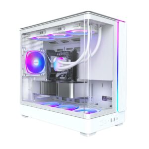 Casing MONTECH KING 15 PRO - Micro ATX PC Case Include 4 Fan - White