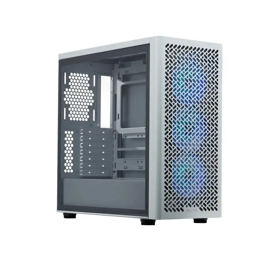 CoolerMaster Elite 502 | E-ATX PC Case Include 3 ARGB Fans - White
