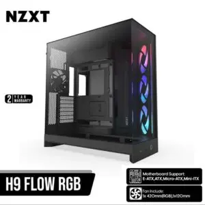 CASING NZXT H9 FLOW RGB Large Dual Chamber - Mid Tower E-ATX - BLACK